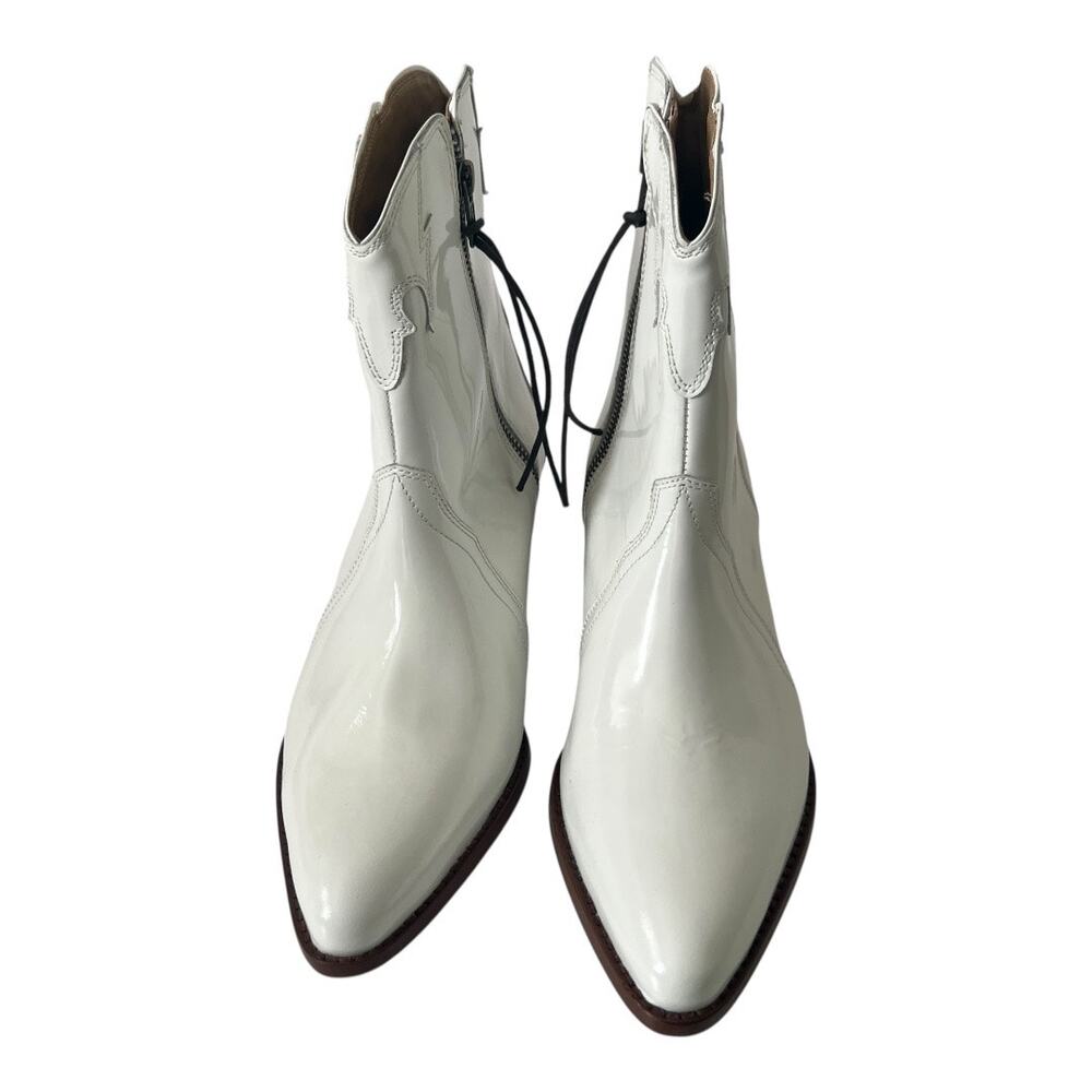 Free People New Frontier Western Boots In White Patent Leather Size 39.5 - Picture 5 of 14